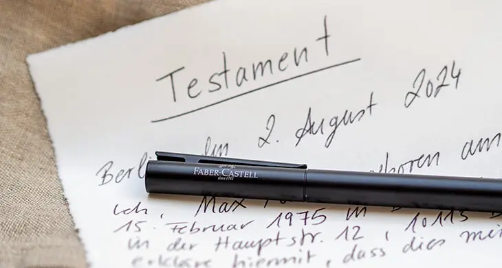 Testament Muster Und Vorlagen Handschriftliches Testament Schreiben